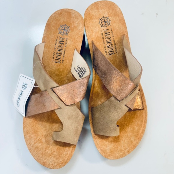 Women’s Harborsides Memory Foam Beige Wedge Sandals •Size 10M *NWO - Picture 8 of 10